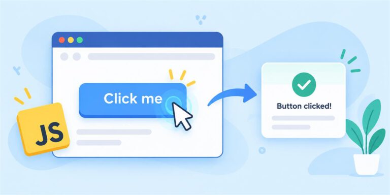Clicking a JavaScript button displays a success message.